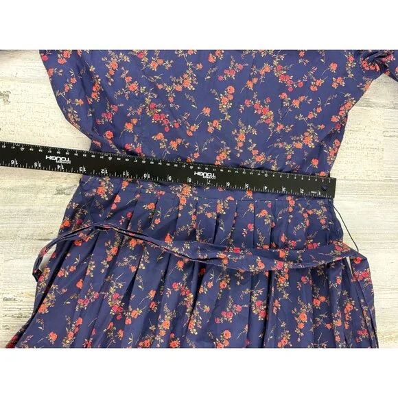 Ann Mashburn Sz XS Classic Shirtwaist Dress Liberty London Elizabeth Navy Floral - Picture 16 of 16